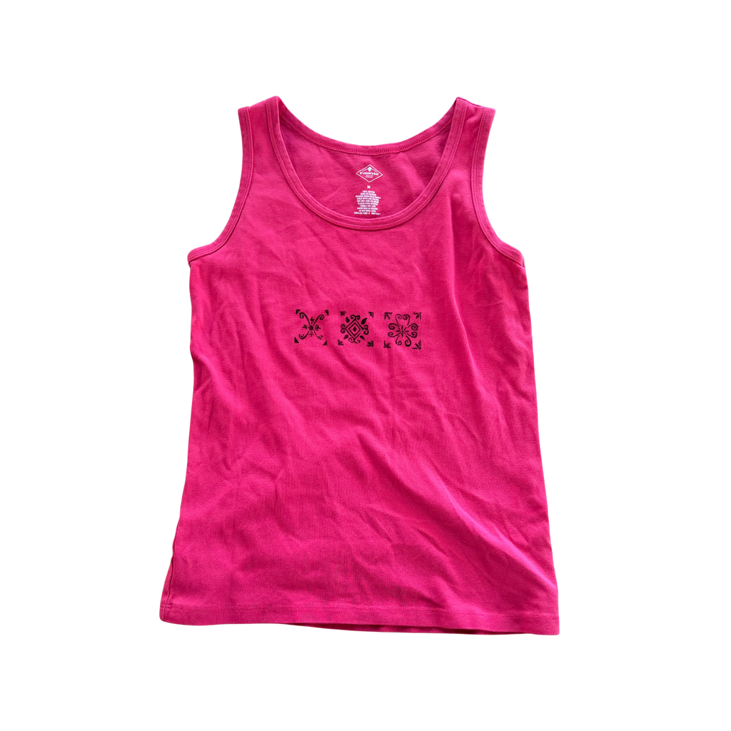 Hot Pink Tile Print Tank Top