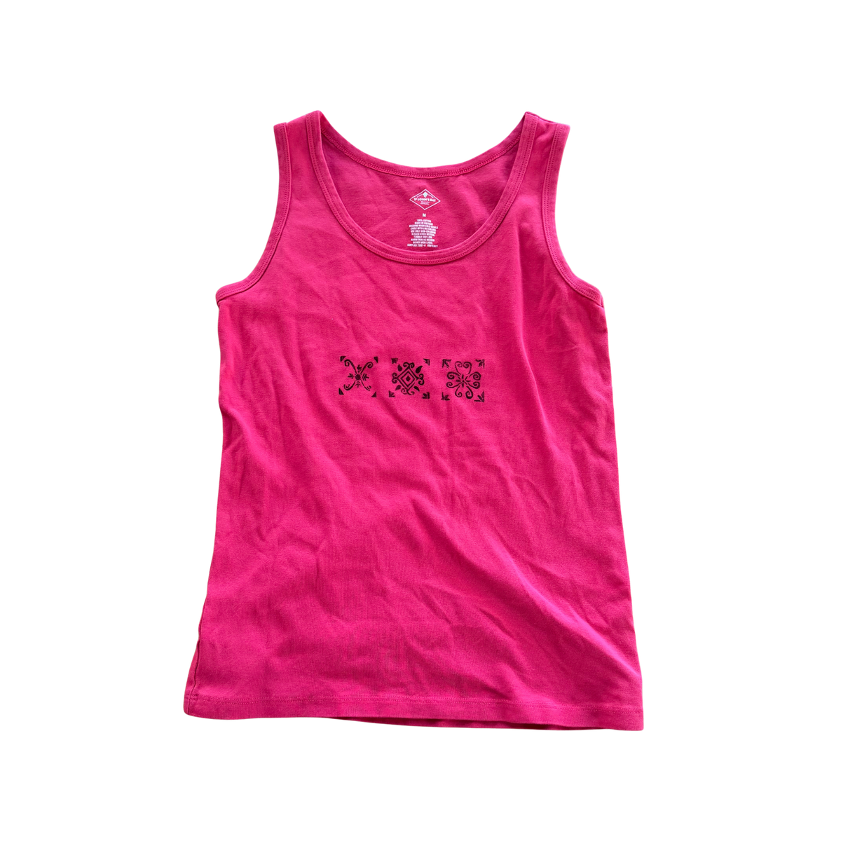 Hot Pink Tile Print Tank Top