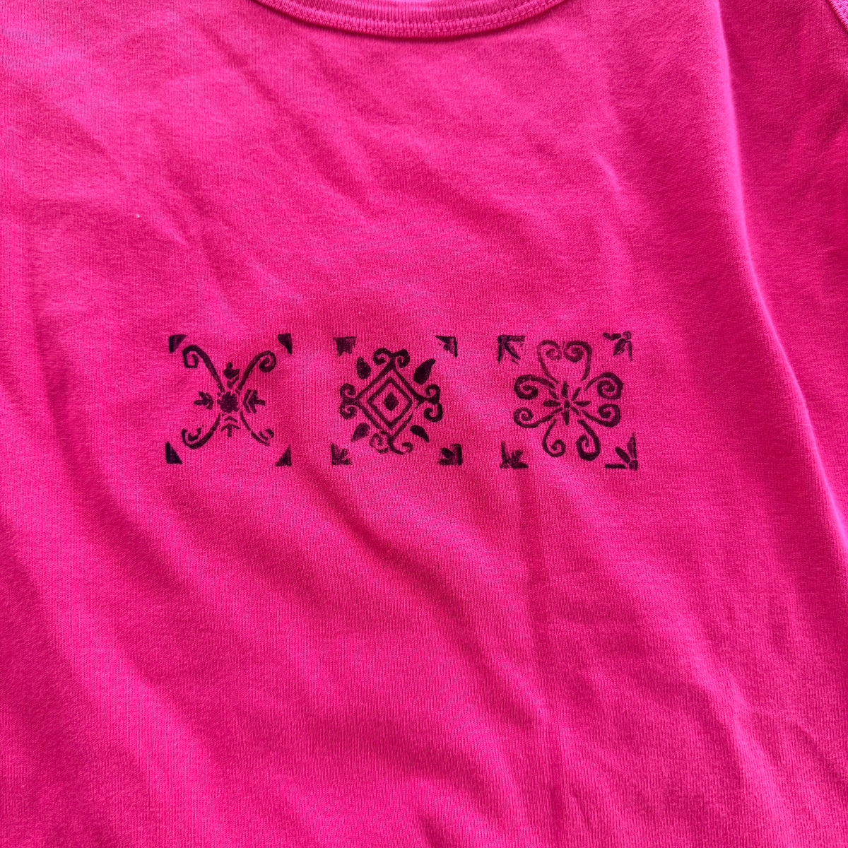 Hot Pink Tile Print Tank Top