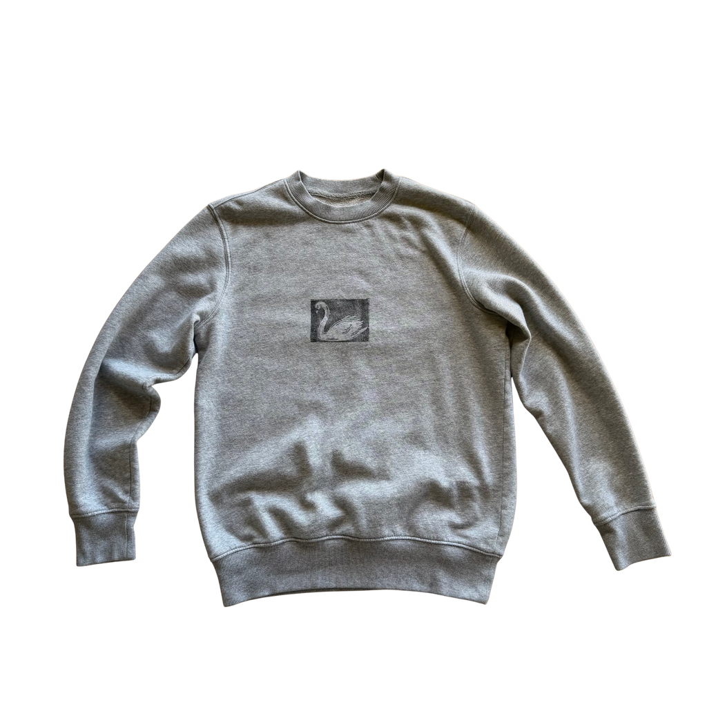 Grey sweatshirt with swan print