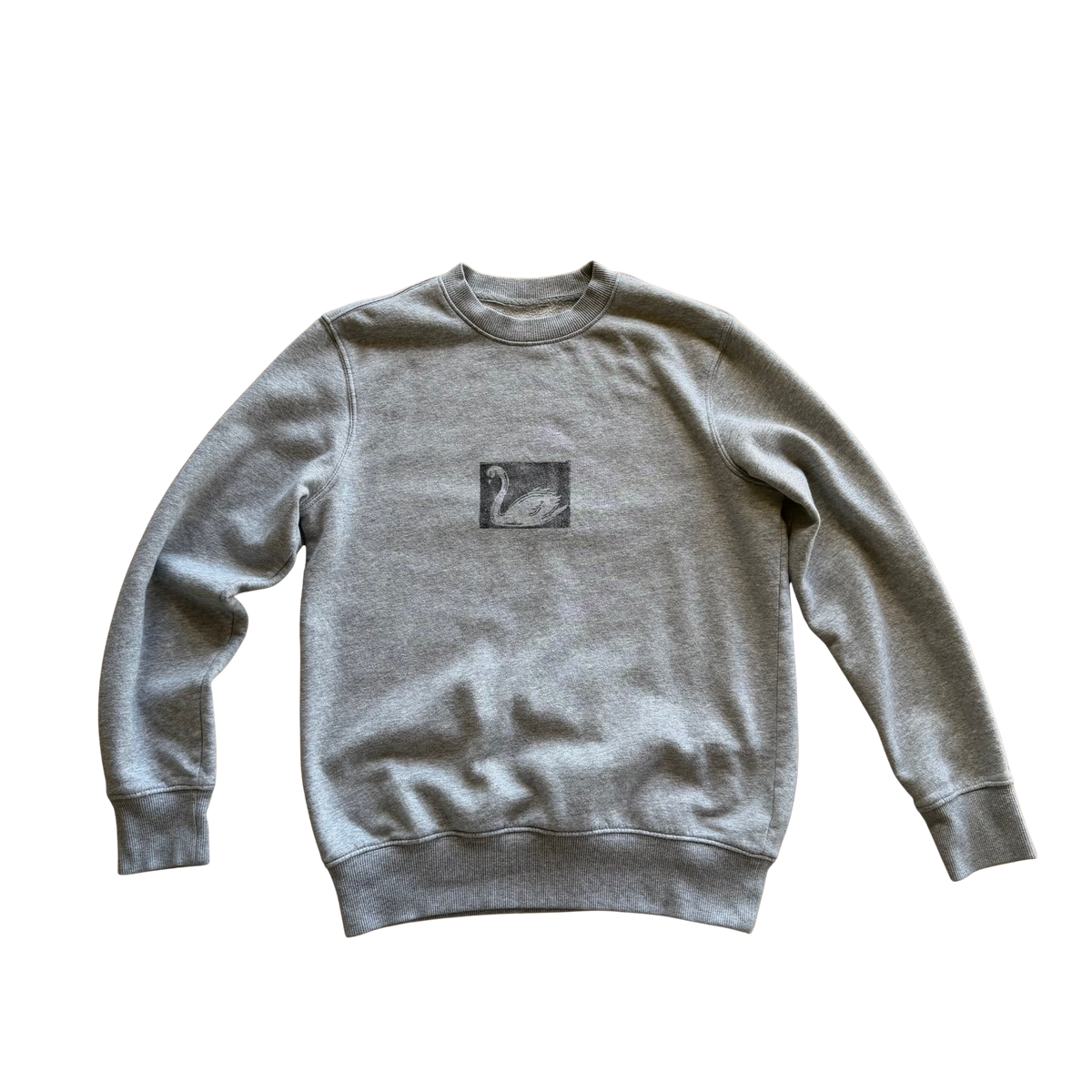 Grey sweatshirt with swan print